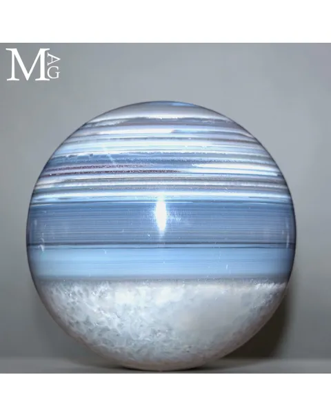 Sfera in Agata a Bande con Quarzo – Brasile