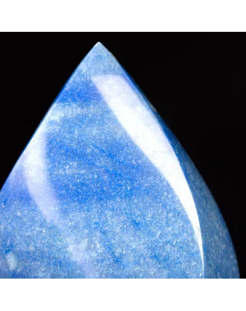 Scultura Fiamma in Quarzo Blu.