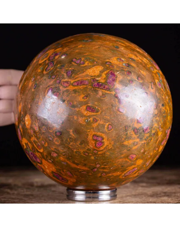 Sfera di Rubini in matrice di Fuchsite  - Ruby-Fuc...