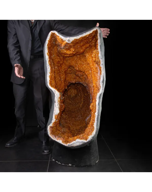 Un Magnifico Geode di Quarzo Citrino dal Brasile -...