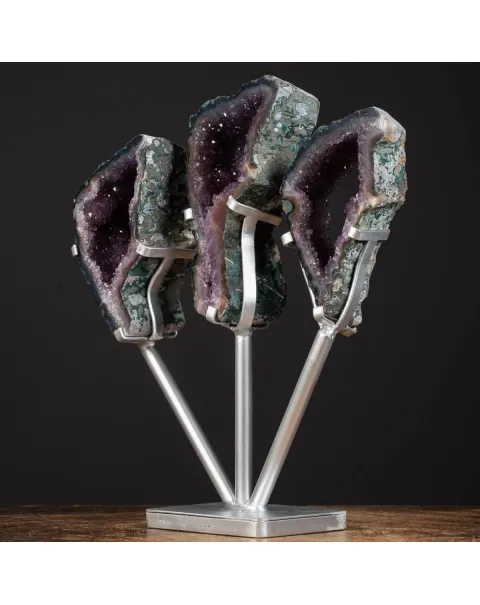 Tris di fette di Geode Ametista