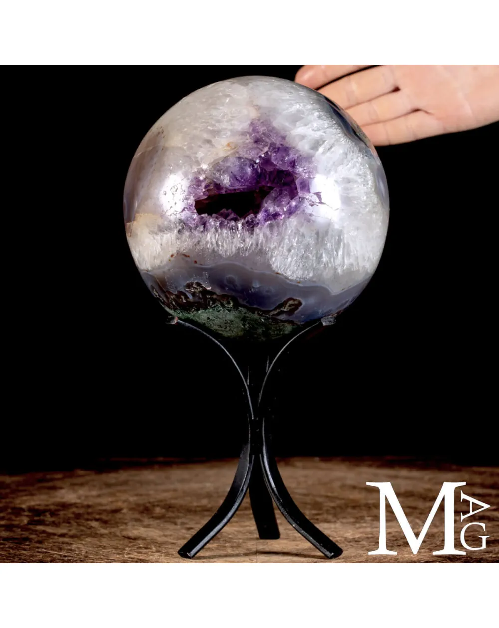 Sfera in Ametista e Quarzo.