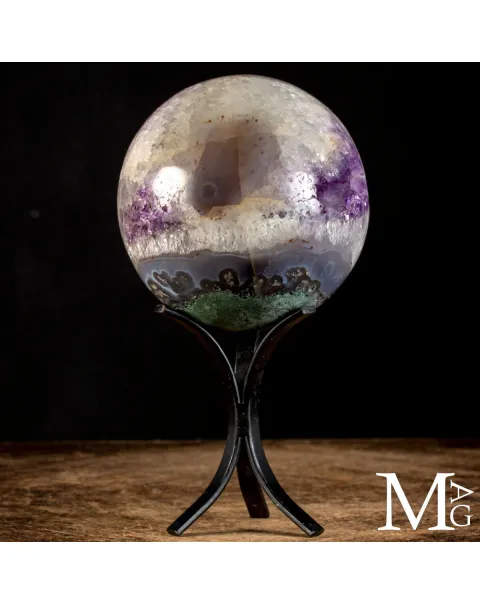 Sfera in Ametista e Quarzo.