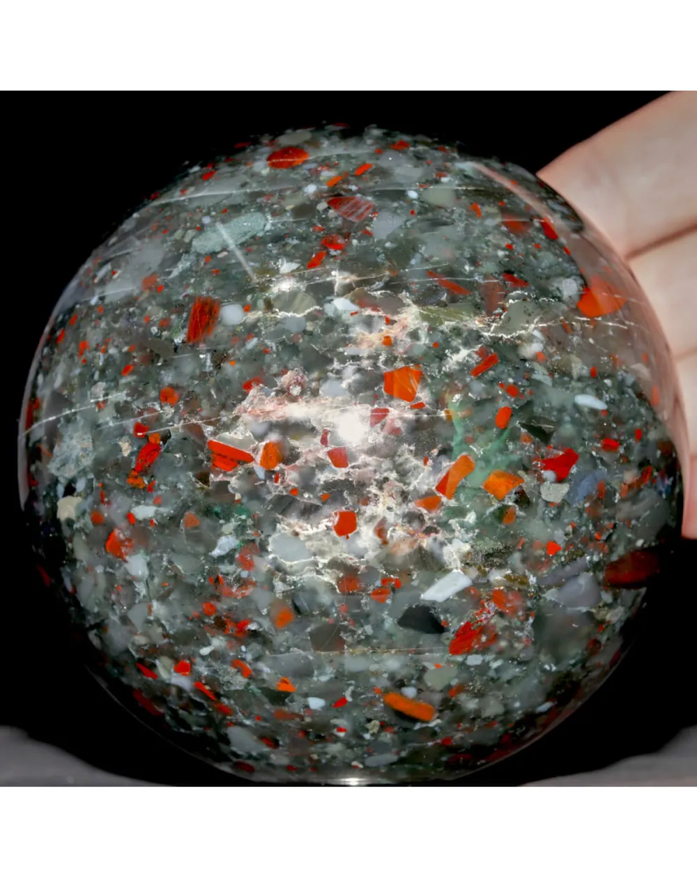 Sfera Ornamentale in Diaspro Sangue di Drago - Provenienza Sudafrica.