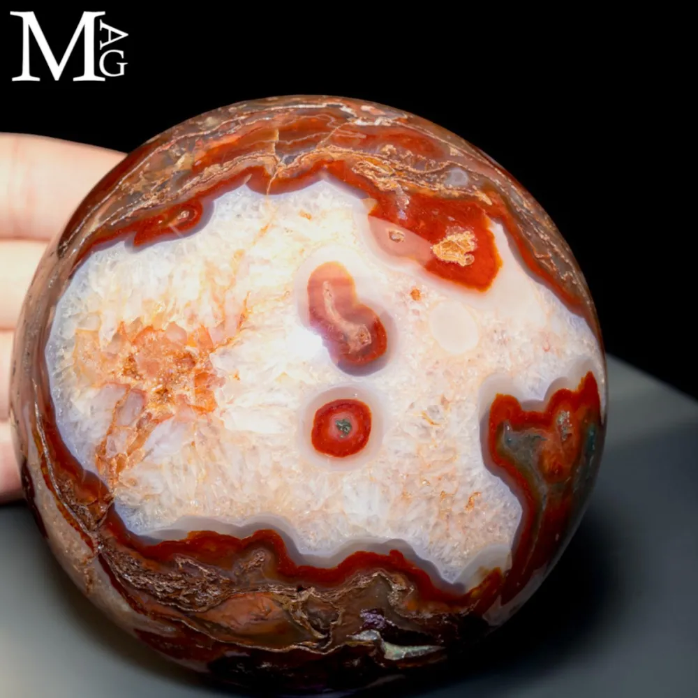 Sfera in Agata Muschiata Rossa.