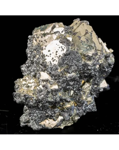 Esemplare ottaedrico di pirite peruviana con Sfalerite