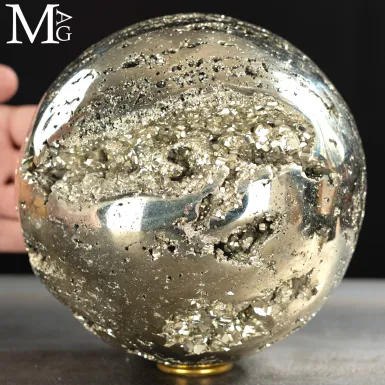 Sfera in Pirite del Perù – Cavità Cristalline Meta...