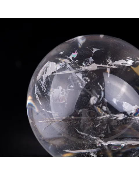 Eccezionale sfera lucida di quarzo Lemuriano proveniente dal Brasile