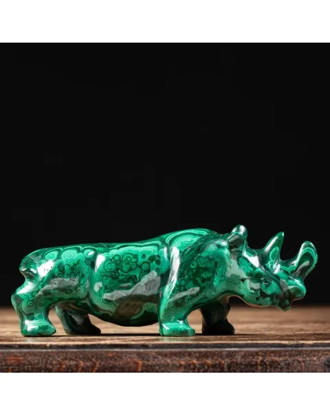 Statua Rinoceronte in Malachite