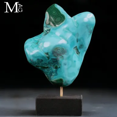 Malachite e Crisocolla – Scultura dalle Forme Morb...