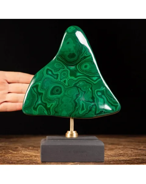Malachite Prima Scelta Montata su Base