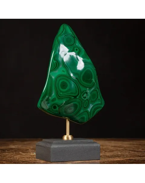 Malachite Prima Scelta Montata su Base