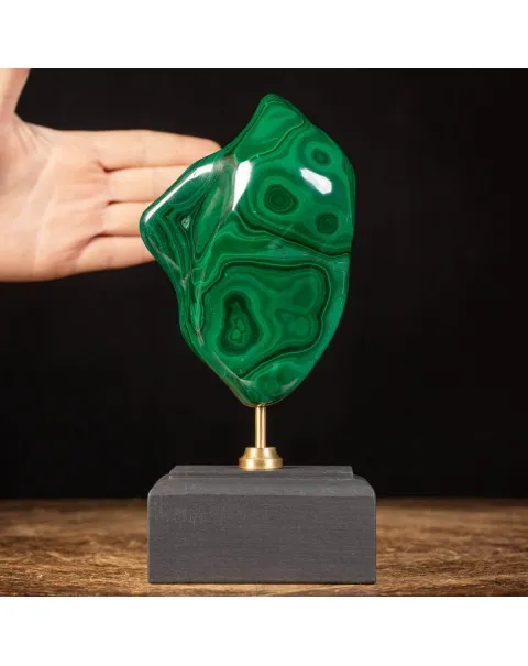Malachite Prima Scelta Montata su Base