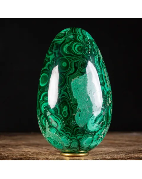 Uovo di malachite levigato