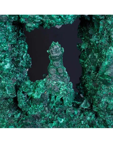Malachite Fibrosa: Campione Naturale di Incredibile Bellezza e Forma , Straordinariamente Rara.