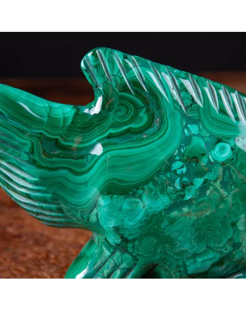 Scultura in Malachite: Il Pesce.