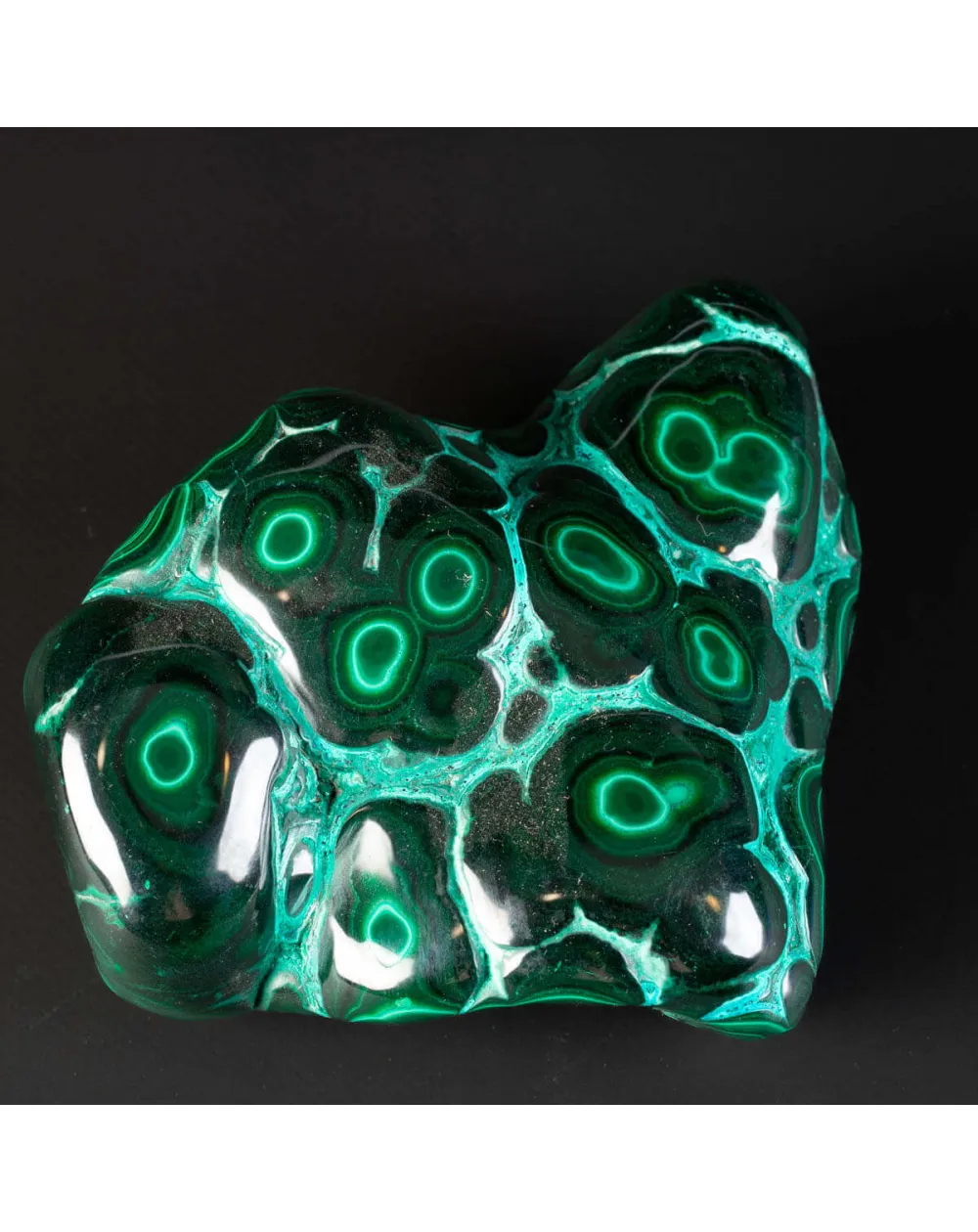 Malachite botroidale verde scuro con crisocolla.