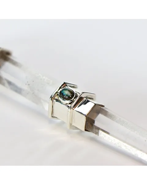 Scettro in Quarzo con Labradorite cabochon