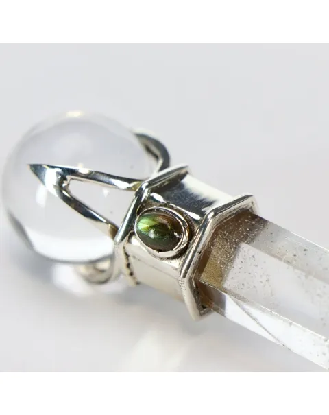 Scettro in Quarzo con Labradorite cabochon