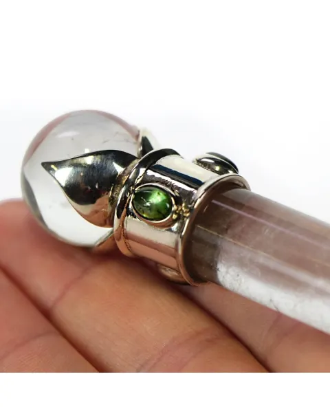 Scettro in Quarzo con Labradorite cabochon