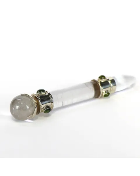 Scettro in Quarzo con Labradorite cabochon