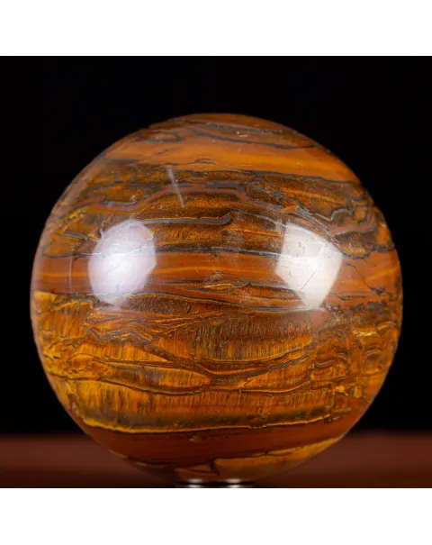 Sfera in Tiger Iron Intagliata.