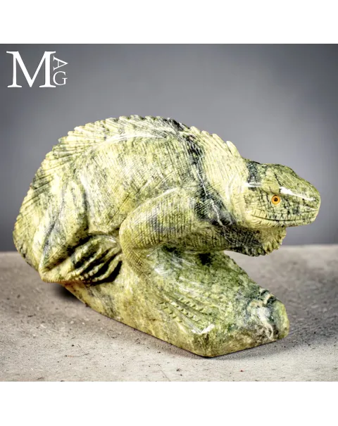 Scultura in Serpentino - Iguana