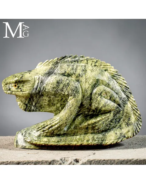 Scultura in Serpentino - Iguana