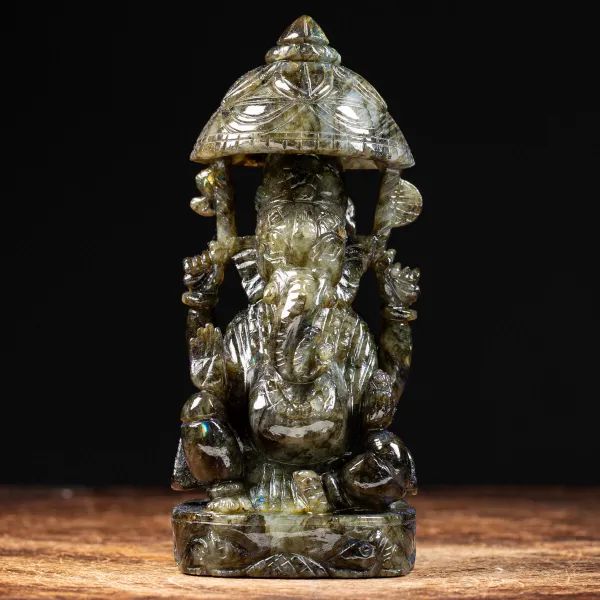 Statua Ganesh Labradorite (1240g)