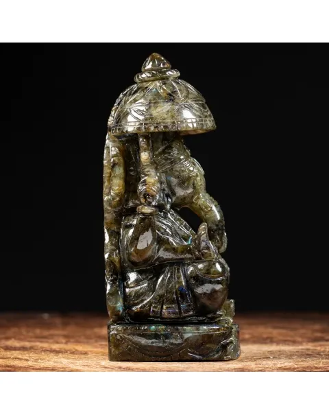 Statua Ganesh Labradorite (1240g)