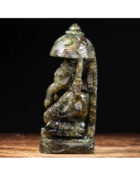 Statua Ganesh Labradorite (1240g)
