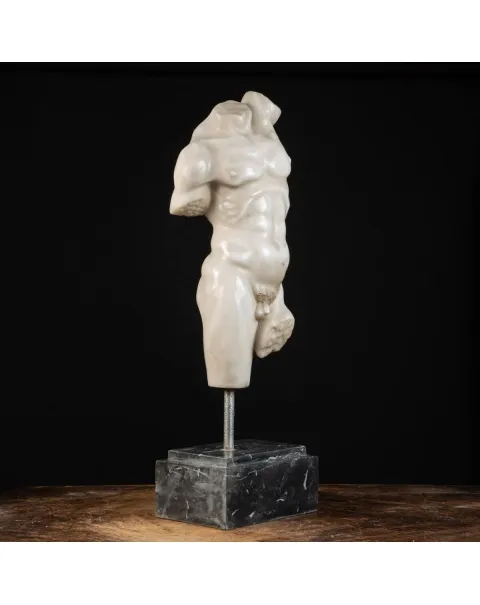 Scultura Torso Uomo in Marmo