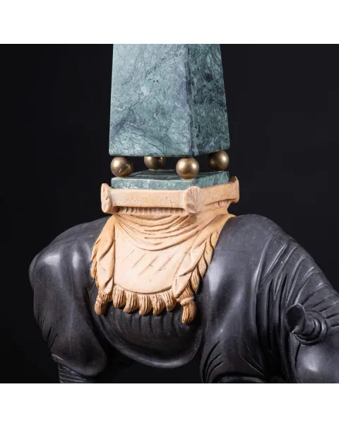 Sculture in pregiato marmo italiano - Rinoceronti con obelischi