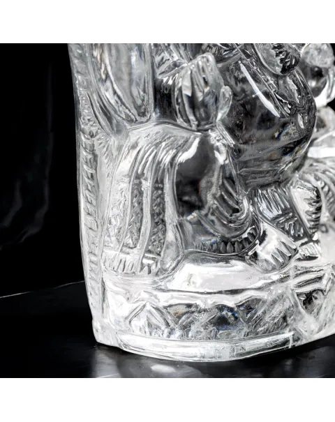 Scultura Lord Ganesh in Quarzo Himalayano.