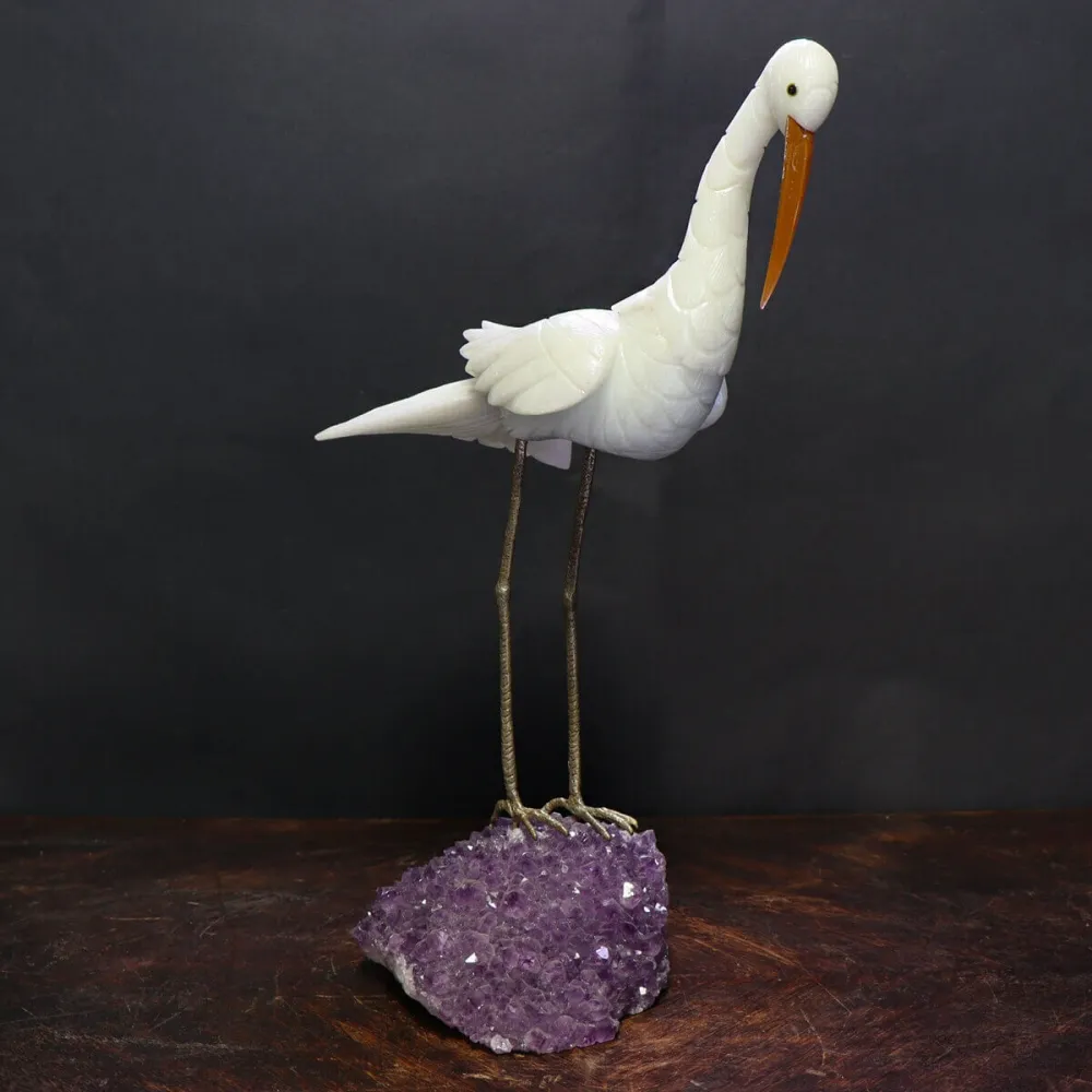 Cigno in Quarzo su drusa Ametista
