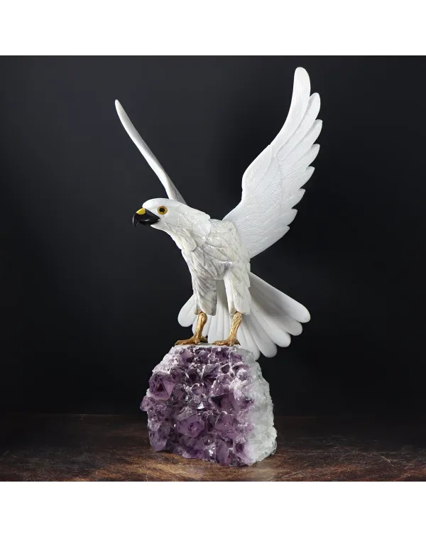 Aquila in Quarzo su drusa Ametista