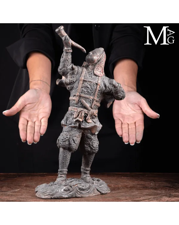 Scultura in Bronzo - Guerriero Cerimoniale Orienta...