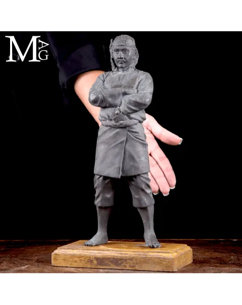 Statua in Bronzo Samurai – Okimono Giapponese.