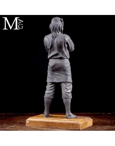Statua in Bronzo Samurai – Okimono Giapponese.