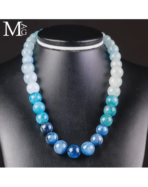 Collana in Kyanite, Neon Apatite e Acquamarina.