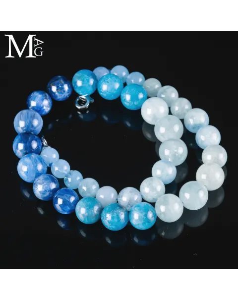 Collana in Kyanite, Neon Apatite e Acquamarina.