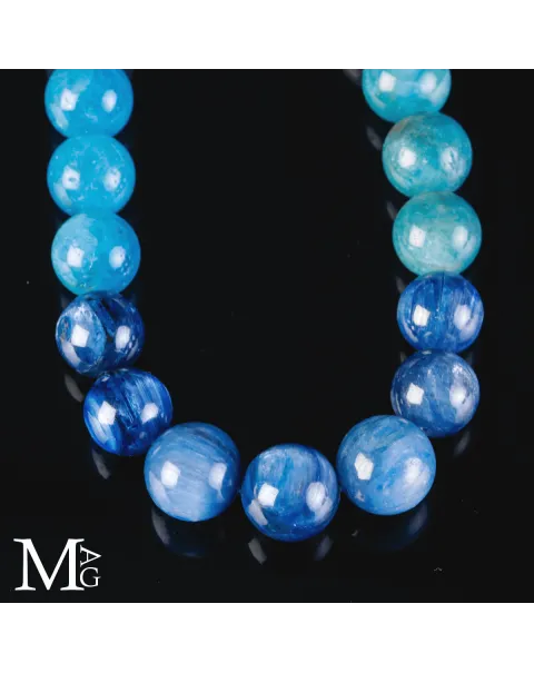 Collana in Kyanite, Neon Apatite e Acquamarina.