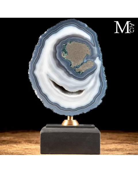 Fetta di Geode in Agata su Base – Il Sorriso della Terra.