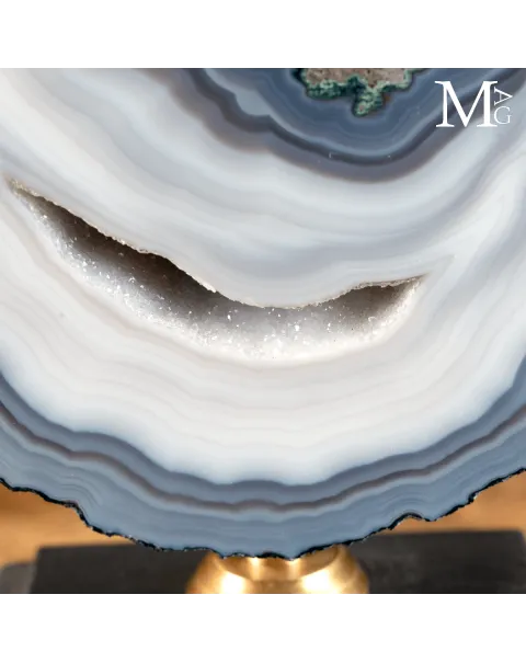 Fetta di Geode in Agata su Base – Il Sorriso della Terra.