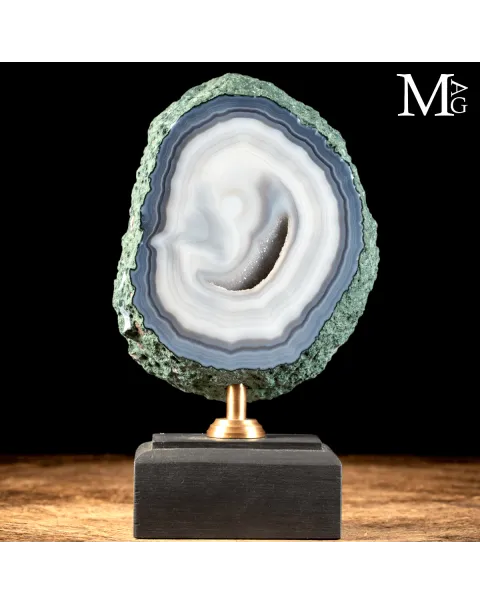 Fetta di Geode in Agata su Base – Il Sorriso della Terra.
