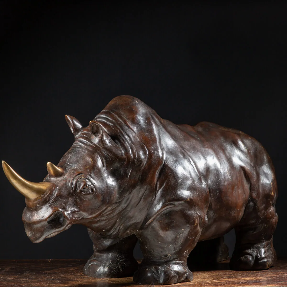 Scultura Bronzo Rinoceronte
