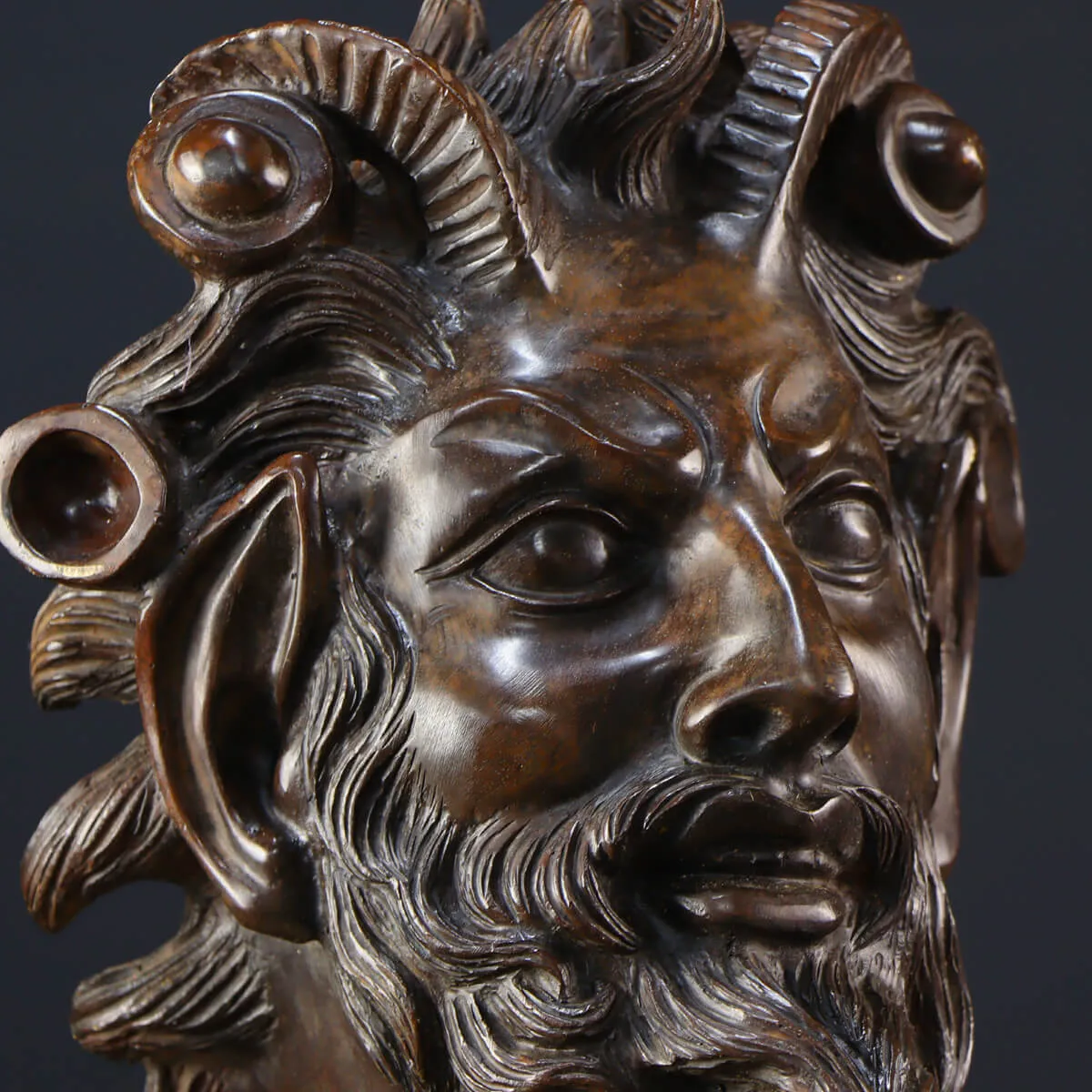 Scultura Volto Fauno Ebbro - Fonderia Chiurazzi