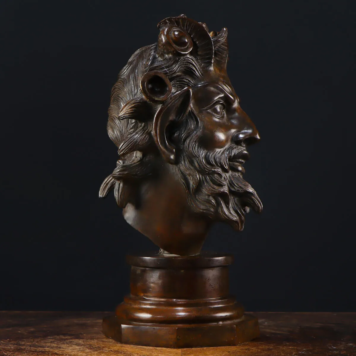 Scultura Volto Fauno Ebbro - Fonderia Chiurazzi