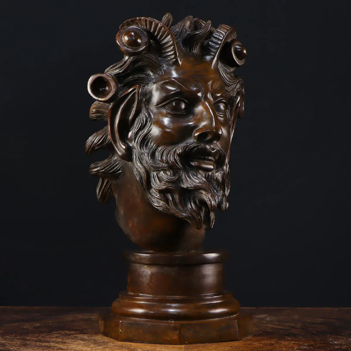 Scultura Volto Fauno Ebbro - Fonderia Chiurazzi
