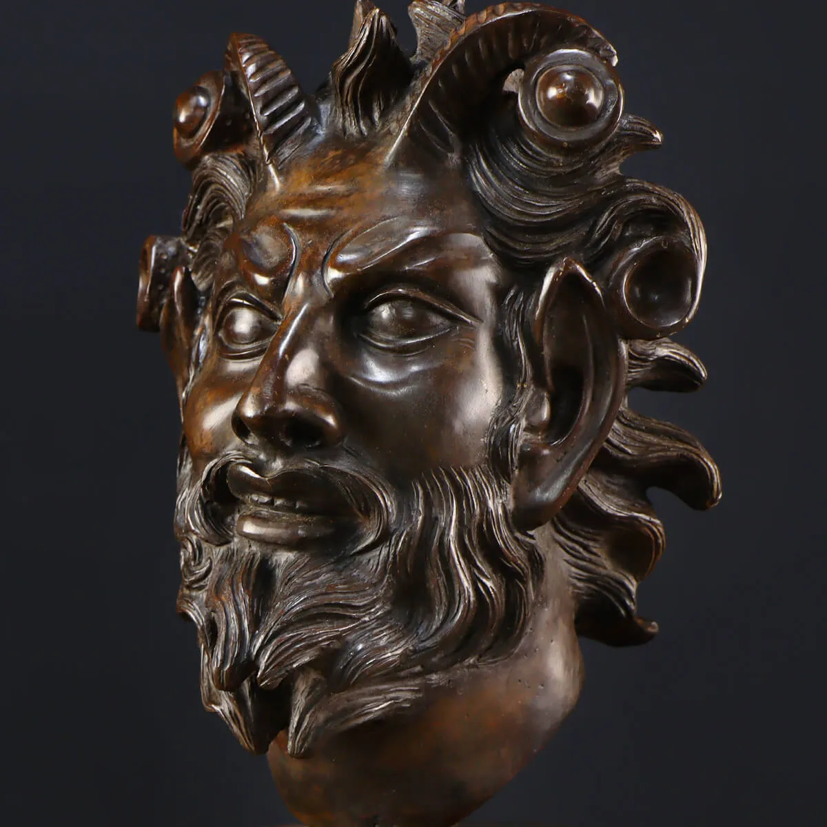 Scultura Volto Fauno Ebbro - Fonderia Chiurazzi